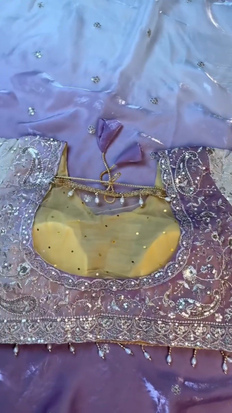 Enchanting Lilac Sequin-Embroidered Lehenga Set – Available in Lilac & Soft Ivory - Image 8
