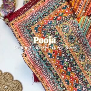 Bandhani-Inspired Mirror Work Ethnic Set with Pearl Embellishments – Available in Vibrant Multicolour & Deep Maroon
