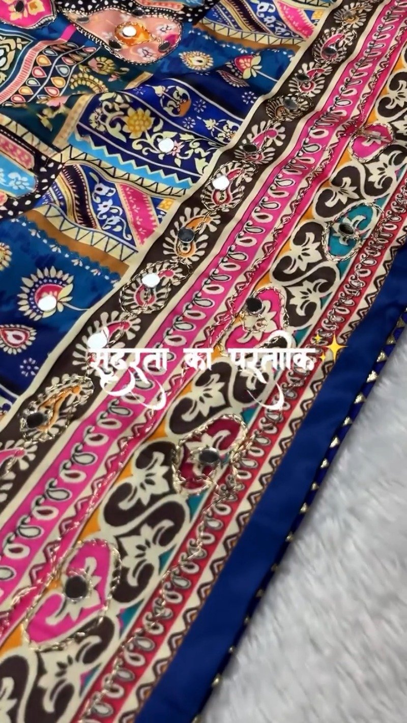 Vibrant Kaleidoscope Mirror Work Kurta Set – Available in Multicolour & Artistic Abstract - Image 4
