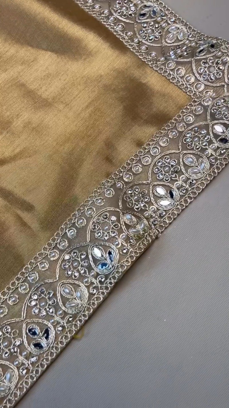 Opulent Gilded Silk & Metallic Shimmer Ethnic Ensemble – Available in Gold & Silver-Gold - Image 4