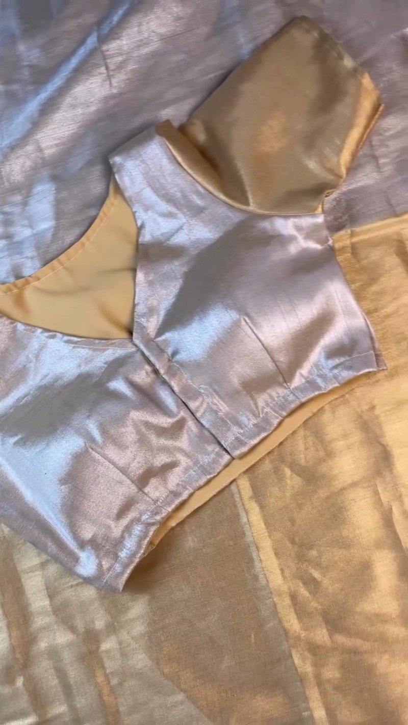 Opulent Gilded Silk & Metallic Shimmer Ethnic Ensemble – Available in Gold & Silver-Gold - Image 6