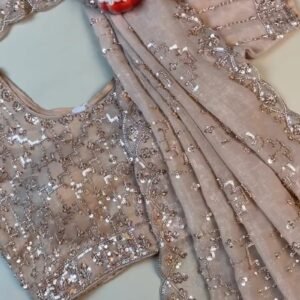 Opulent Champagne Sequin Embroidered Ethnic Ensemble