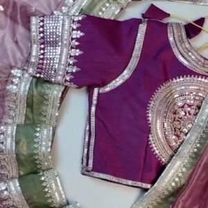Royal Plum & Sage Green Embellished Sequined Suit Set – Available in Plum & Sage Green
