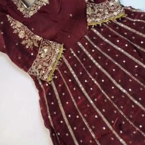 Regal Embroidered Silk Kurta & Dupatta Ensemble – Available in Burgundy & Midnight Black
