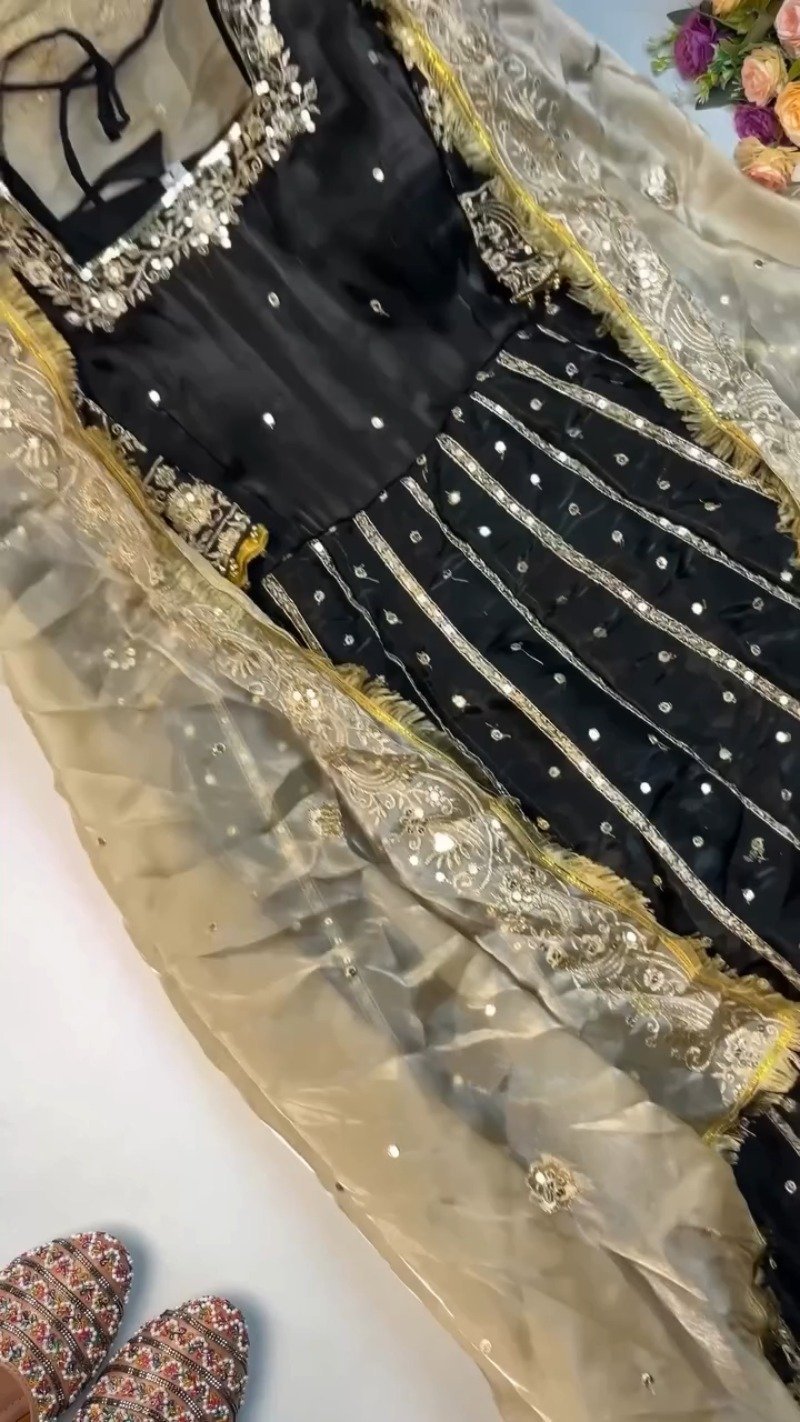 Regal Embroidered Silk Kurta & Dupatta Ensemble – Available in Burgundy & Midnight Black - Image 3