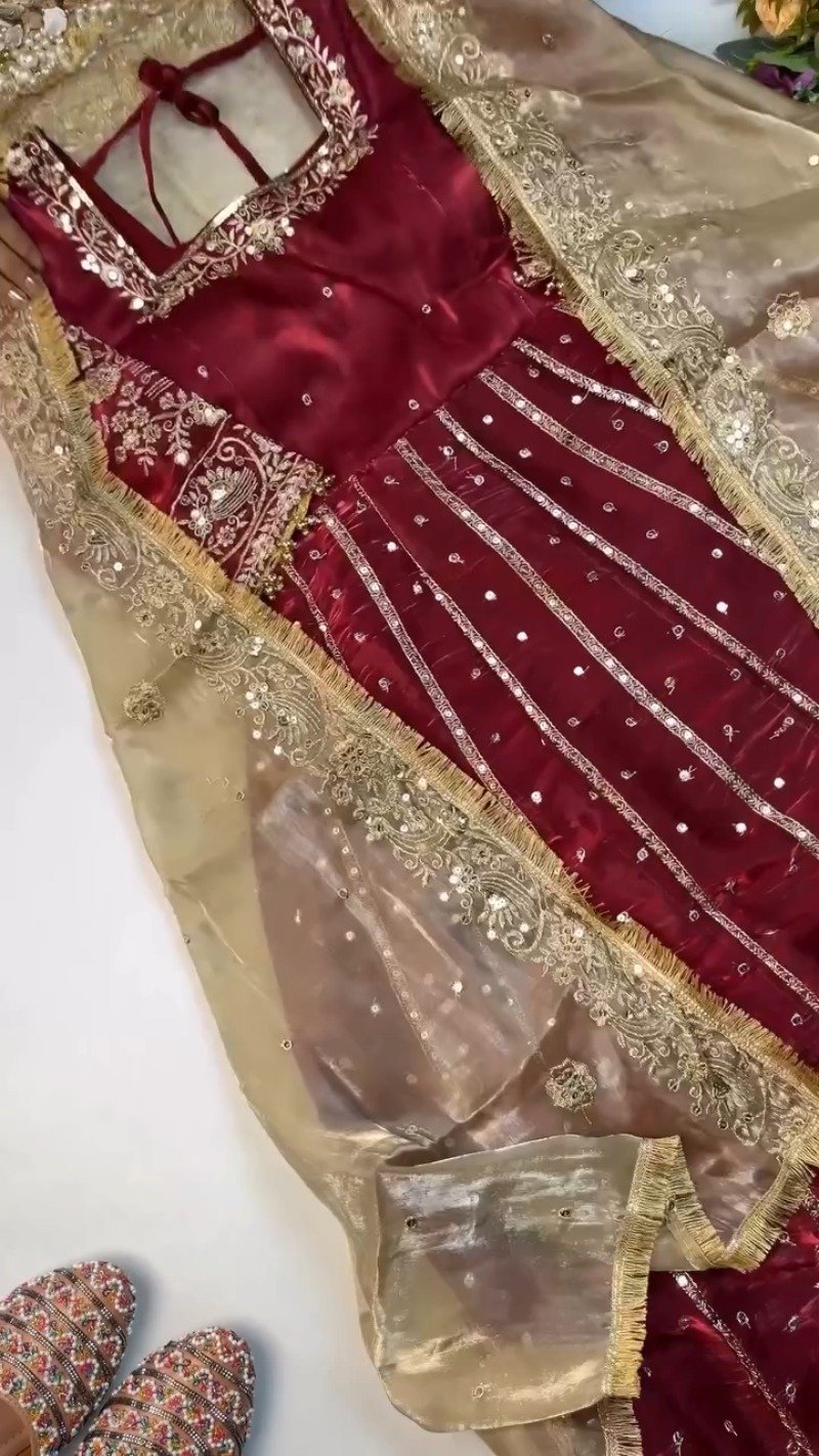 Regal Embroidered Silk Kurta & Dupatta Ensemble – Available in Burgundy & Midnight Black - Image 5