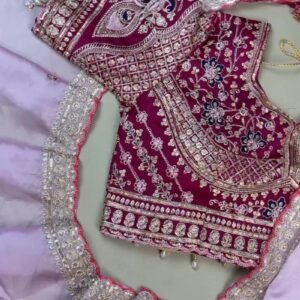 Royal Magenta & Pastel Lavender Embellished Silk Saree Set – Available in Magenta & Lavender