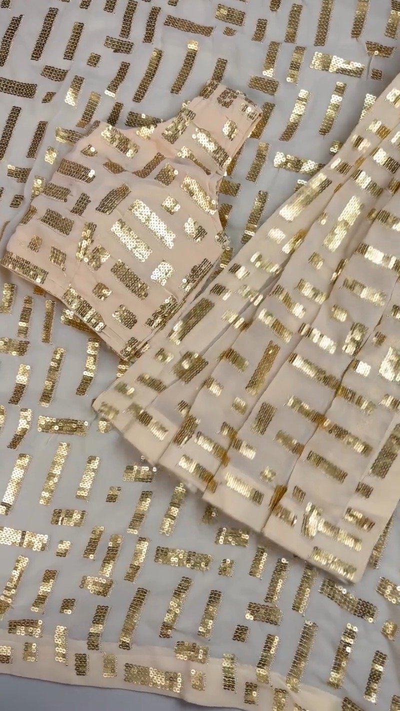 Enchanting Pastel Sequin Embellished Co-ord Set – Available in Baby Pink & Champagne Gold - Image 2