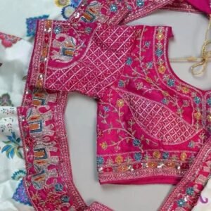 Royal Elephant Motif Embroidered Saree with Heavily Embellished Blouse